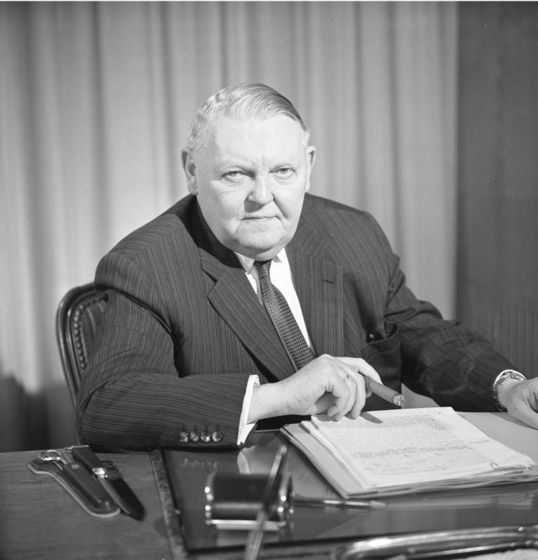 Ludwig Erhard, architect of the social market economy in post-war Germany